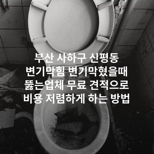 부산 사하구 신평동 변기막힘 변기막혔을때 뚫는업체 무료 견적으로 비용 저렴하게 하는 방법