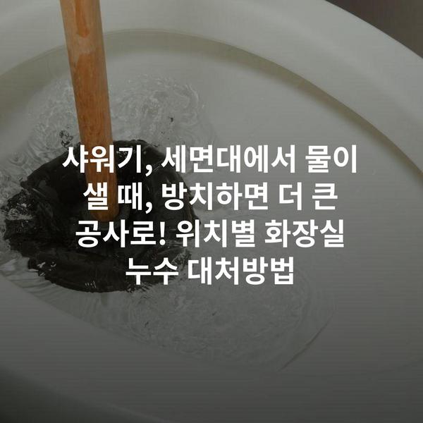 샤워기, 세면대에서 물이 샐 때, 방치하면 더 큰 공사로! 위치별 화장실 누수 대처방법