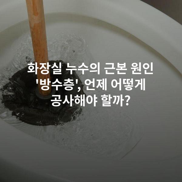 화장실 누수의 근본 원인 '방수층', 언제 어떻게 공사해야 할까?