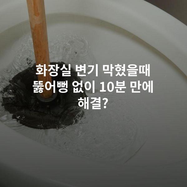 화장실 변기 막혔을때 뚫어뻥 없이 10분 만에 해결?