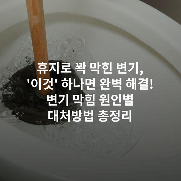 휴지로 꽉 막힌 변기, '이것' 하나면 완벽 해결! 변기 막힘 원인별 대처방법 총정리