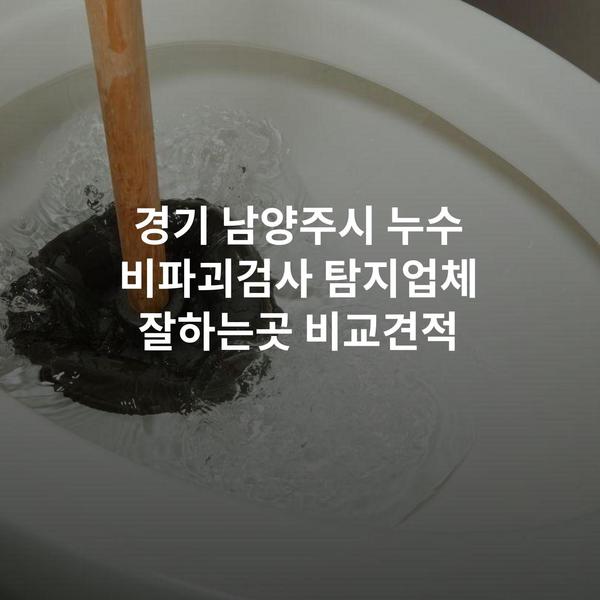 경기 남양주시 누수 비파괴검사 탐지업체 잘하는곳 비교견적