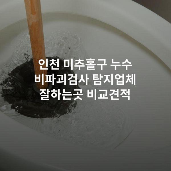 인천 미추홀구 누수 비파괴검사 탐지업체 잘하는곳 비교견적