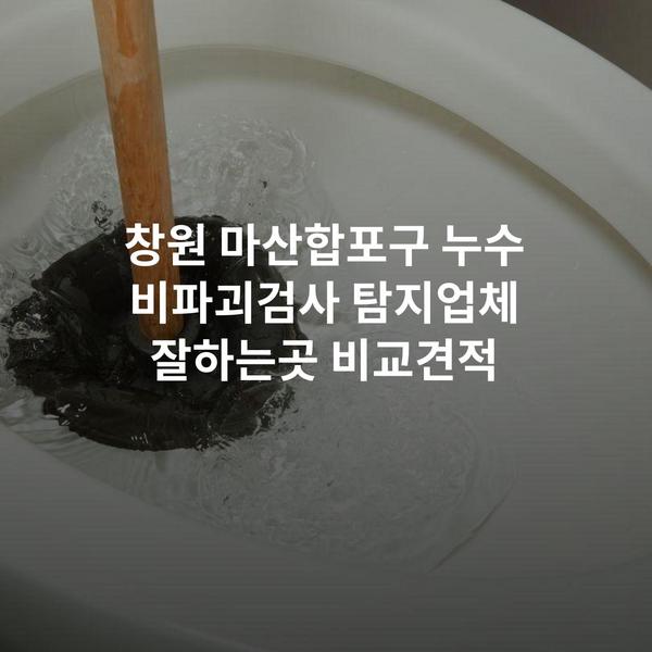 창원 마산합포구 누수 비파괴검사 탐지업체 잘하는곳 비교견적