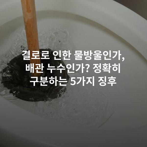 결로로 인한 물방울인가, 배관 누수인가? 정확히 구분하는 5가지 징후