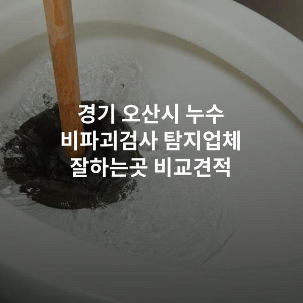 경기 오산시 누수 비파괴검사 탐지업체 잘하는곳 비교견적