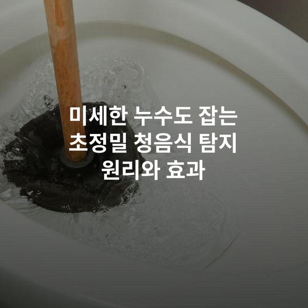 미세한 누수도 잡는 초정밀 청음식 탐지 원리와 효과