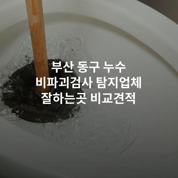 부산 동구 누수 비파괴검사 탐지업체 잘하는곳 비교견적